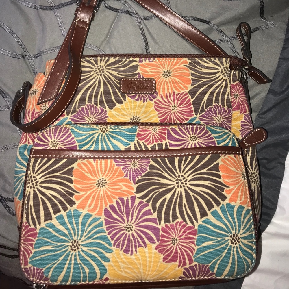 Excellent never used crossbody relic purse brown